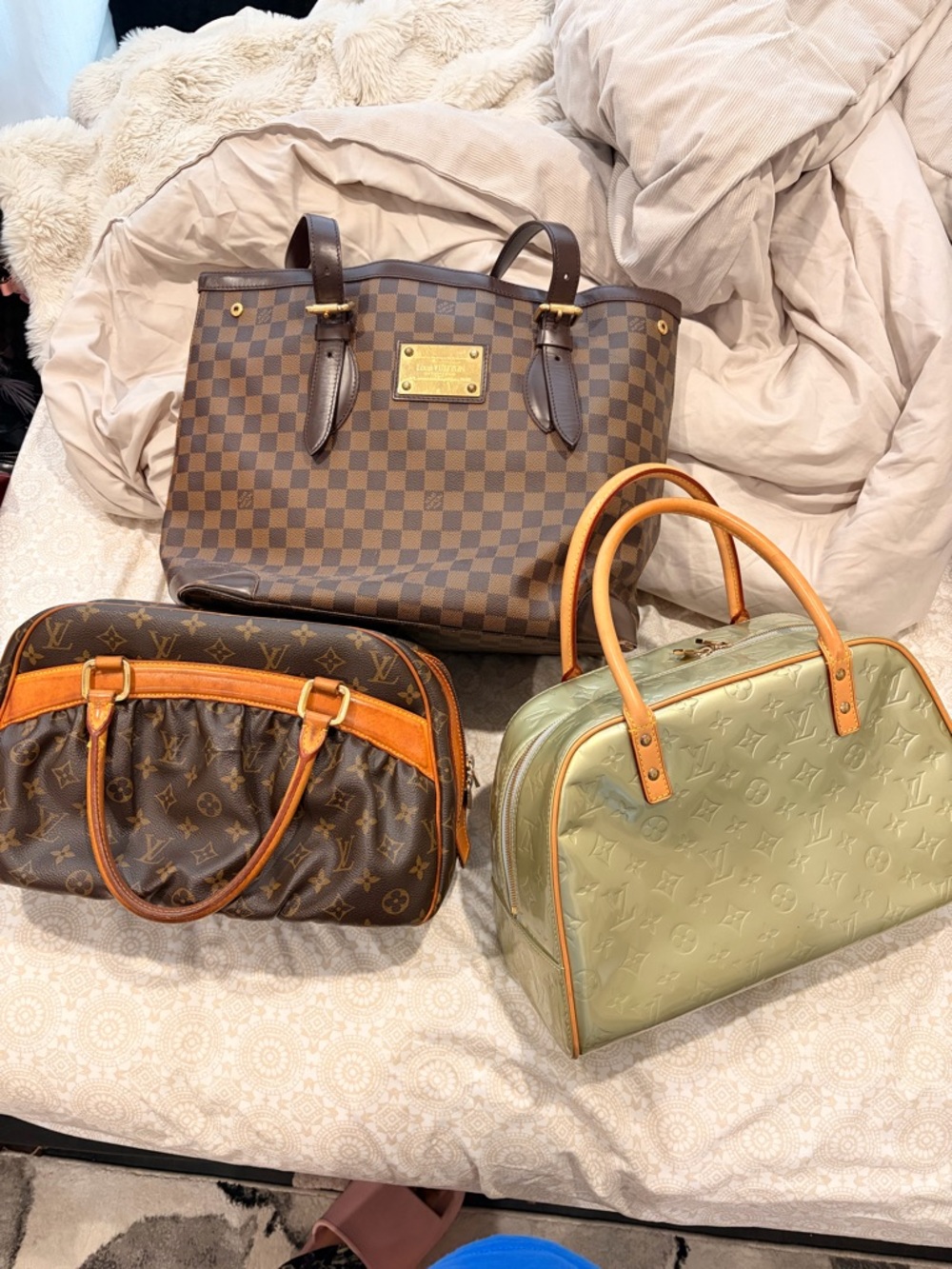 Louis Vuitton Vernis Tompkins, Mitzve & Hampstead Damier GM Tote **BUNDLE** - Picture 3 of 17